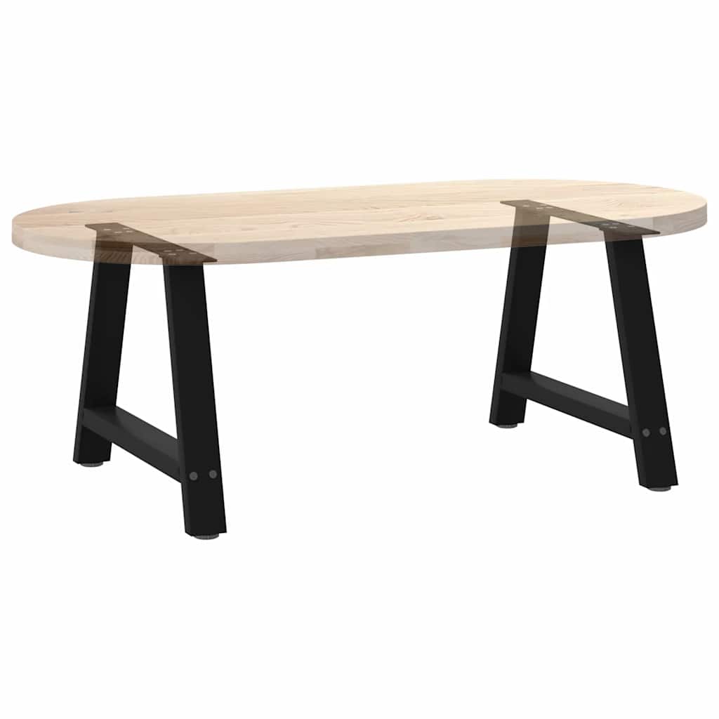 2 db A-alakú dohányzóasztal láb fekete 60 x (42-43) cm acél dohányzóasztal láb