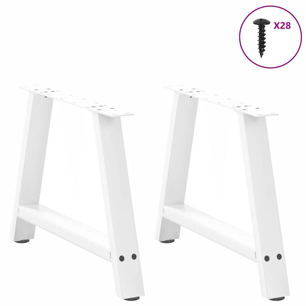 2 db A-alakú dohányzóasztal láb fehér 60 x (42-43) cm acél dohányzóasztal láb