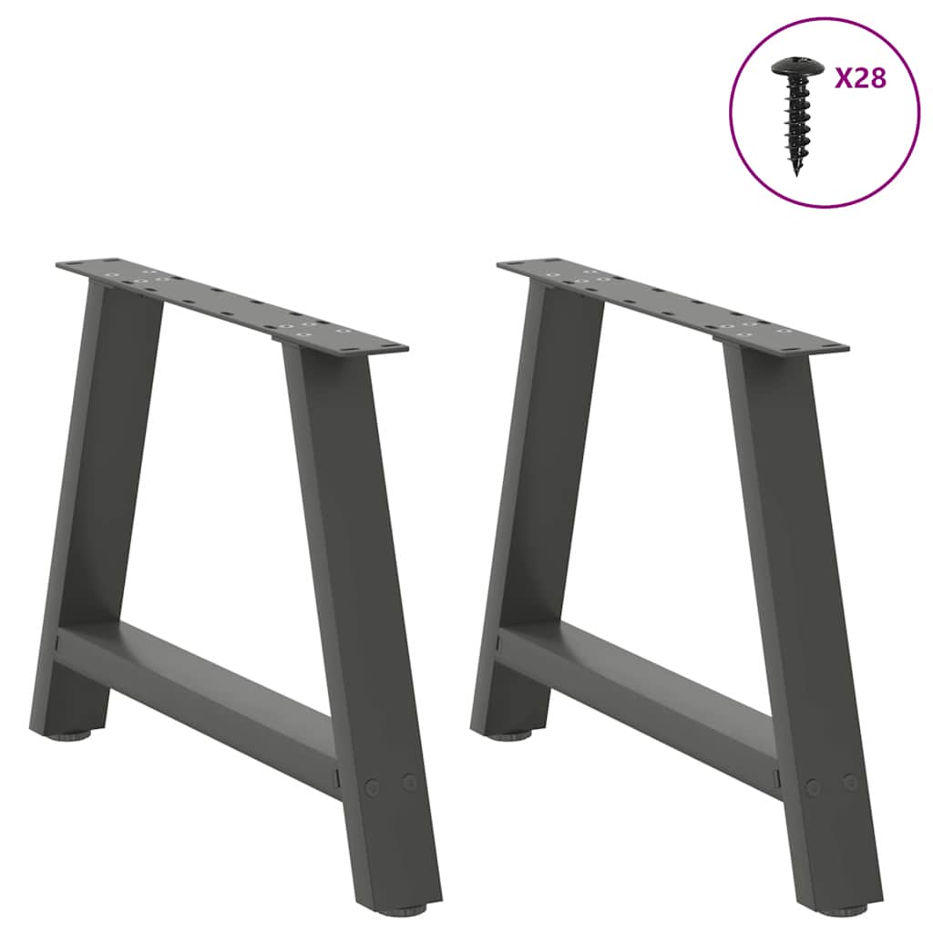 2 db antracitszürke A-alakú acél dohányzóasztal láb 60 x (42-43) cm