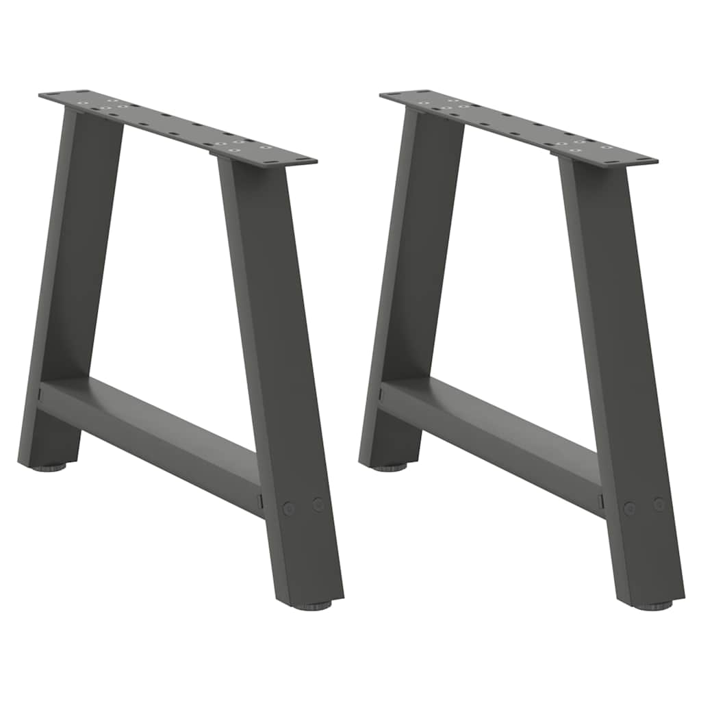 2 db antracitszürke A-alakú acél dohányzóasztal láb 70 x (42-43) cm