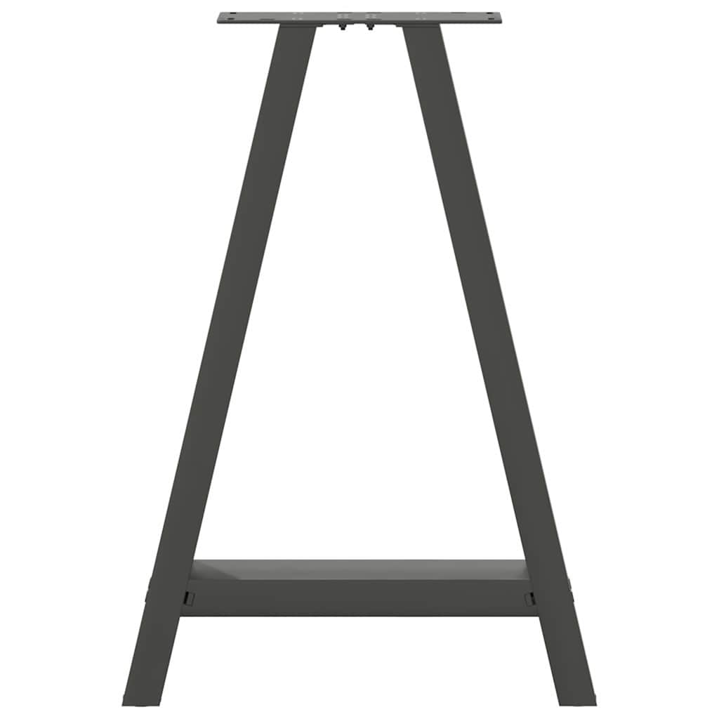 2 db antracitszürke A-alakú acél étkezőasztal láb 50x(72-73) cm