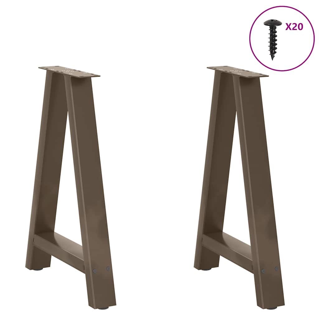 2 db A-alakú étkezőasztal láb 60x(72-73) cm acél
