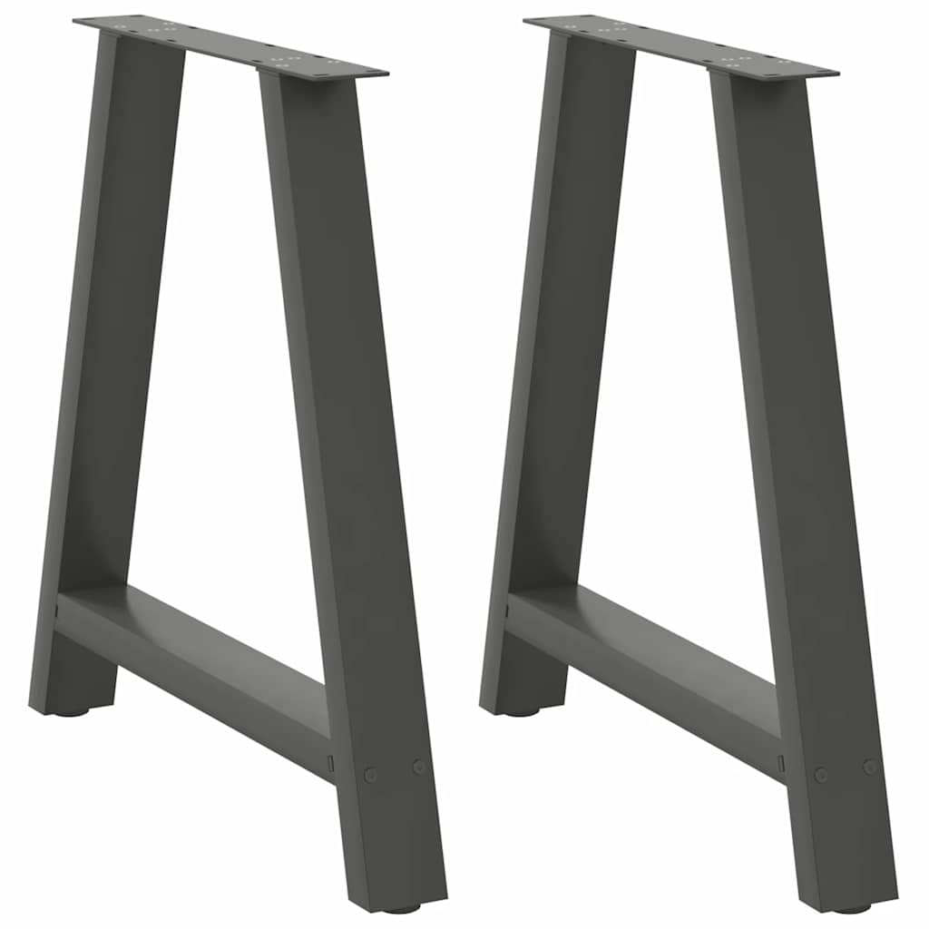 2 db antracitszürke A-alakú étkezőasztal láb 70x(72-73) cm acél étkezőasztal láb