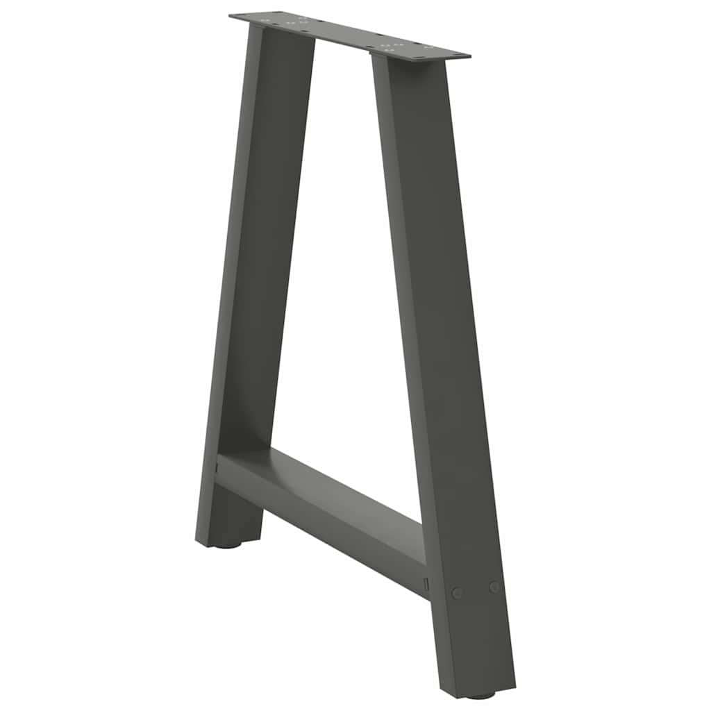 2 db antracitszürke A-alakú étkezőasztal láb 70x(72-73) cm acél étkezőasztal láb