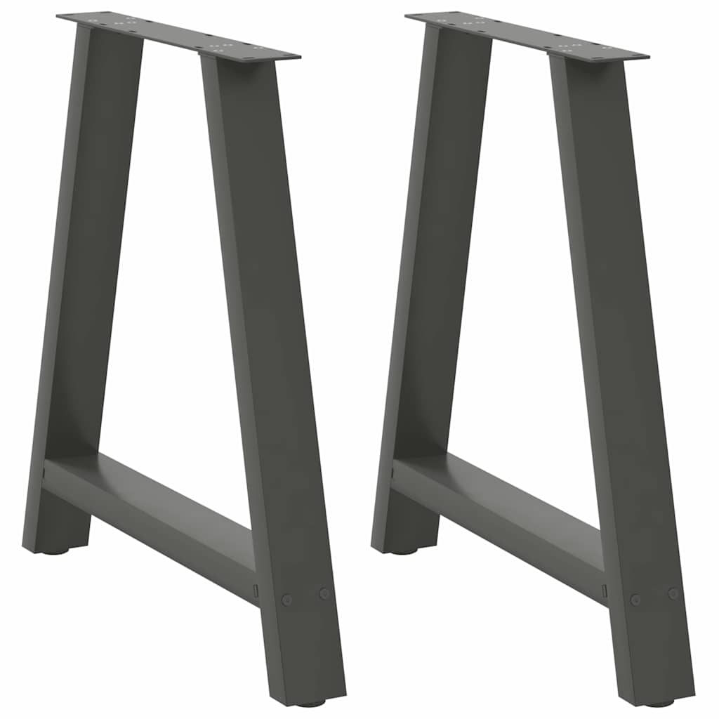 2 db antracitszürke A-alakú acél étkezőasztal láb 80x(72-73) cm