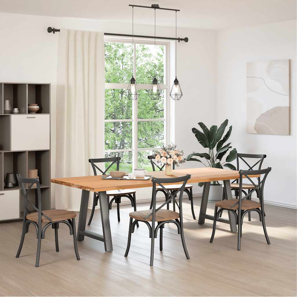 2 db antracitszürke A-alakú acél étkezőasztal láb 80x(72-73) cm