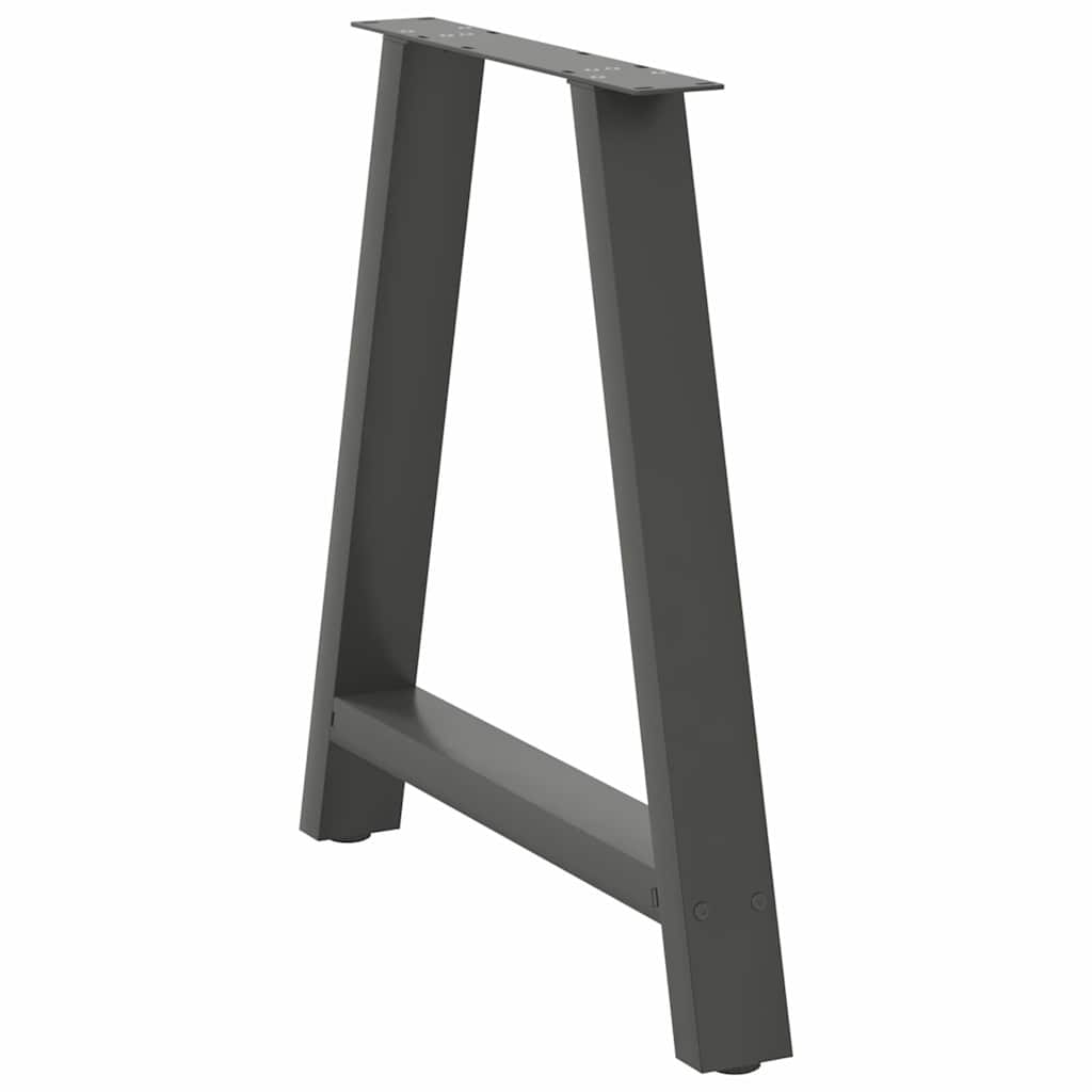 2 db antracitszürke A-alakú acél étkezőasztal láb 80x(72-73) cm