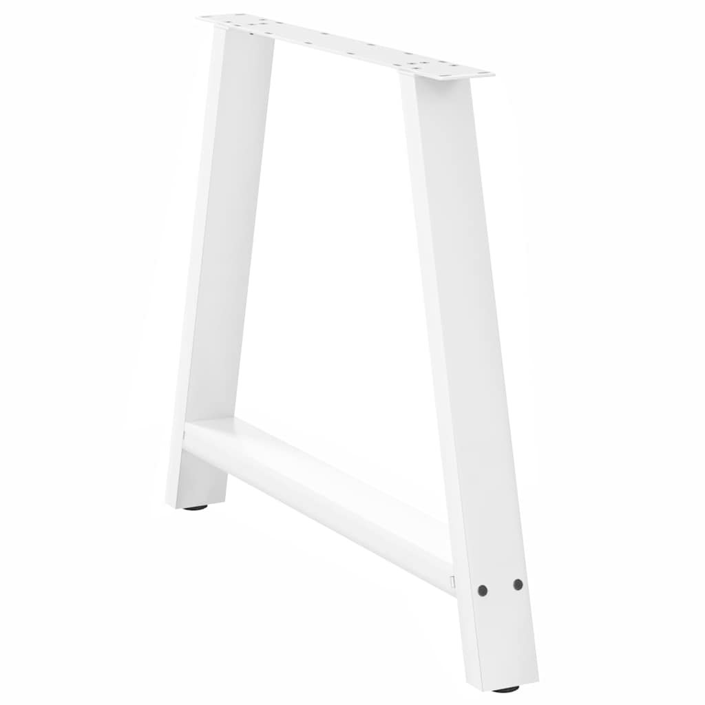 2 db A-alakú étkezőasztal láb fehér 90 x (72-73) cm acél étkezőasztal láb