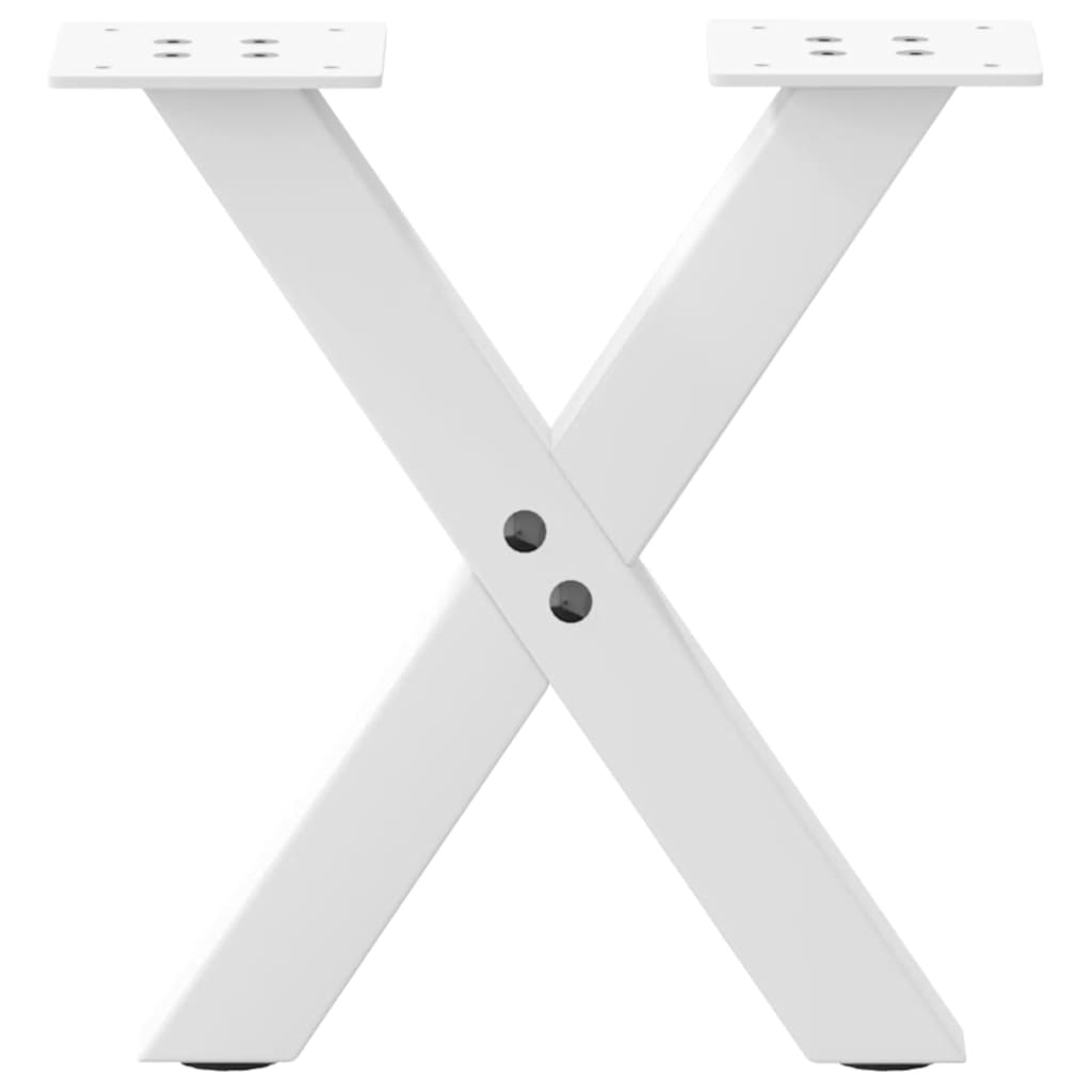 2 db fehér, X alakú acél dohányzóasztal láb 30 x (30-31) cm