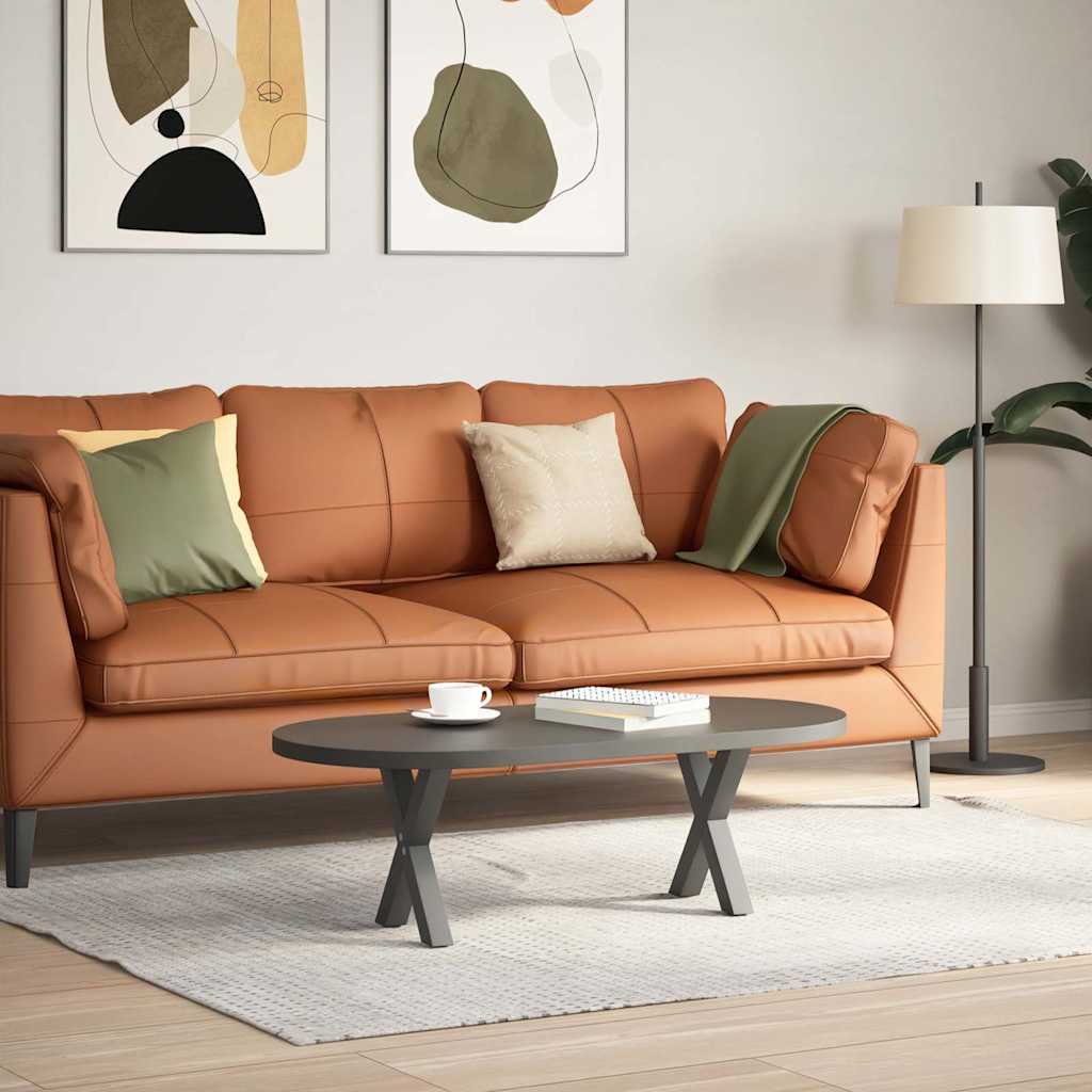 2 db antracitszürke X alakú acél dohányzóasztal láb 30x(30-31) cm