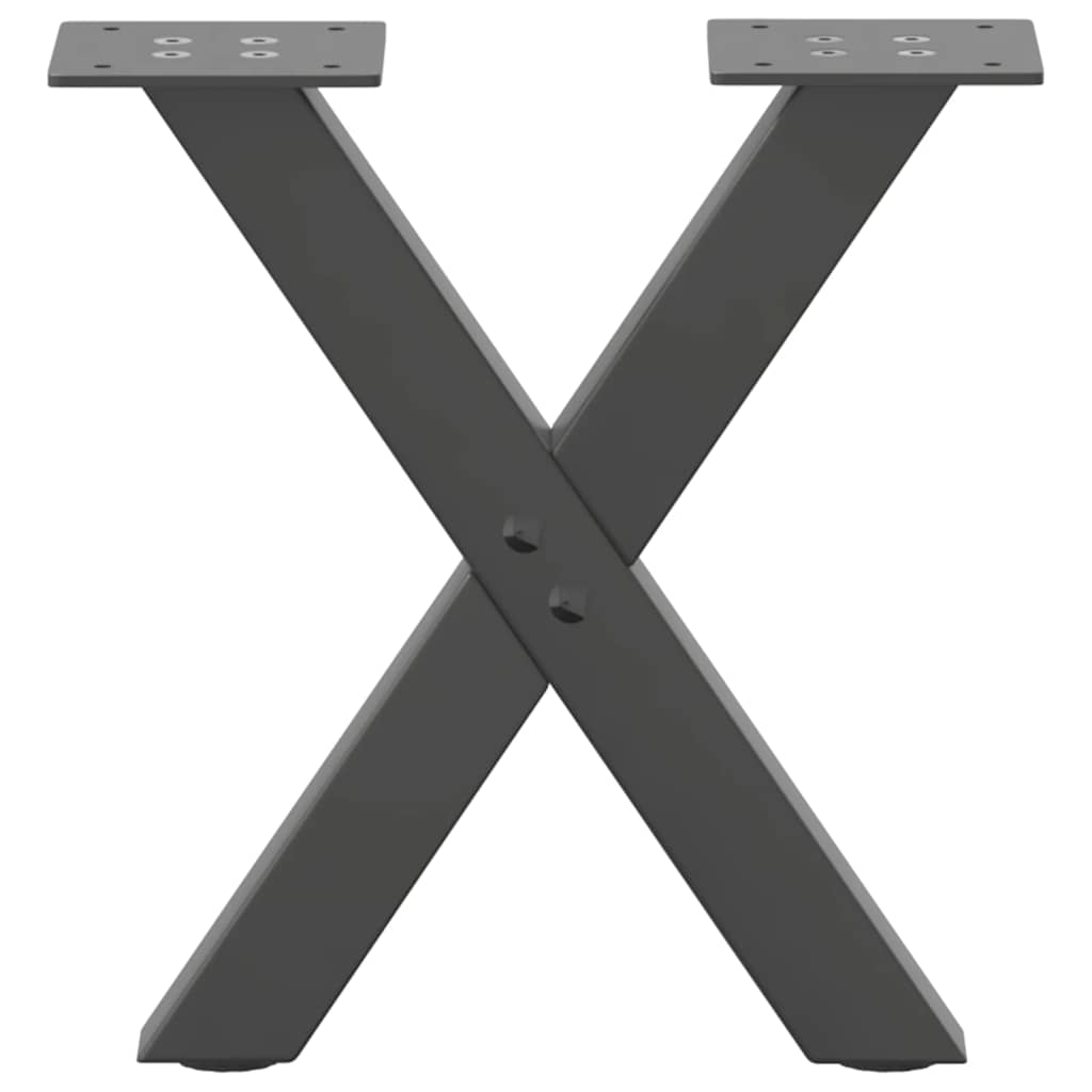 2 db antracitszürke X alakú acél dohányzóasztal láb 30x(30-31) cm