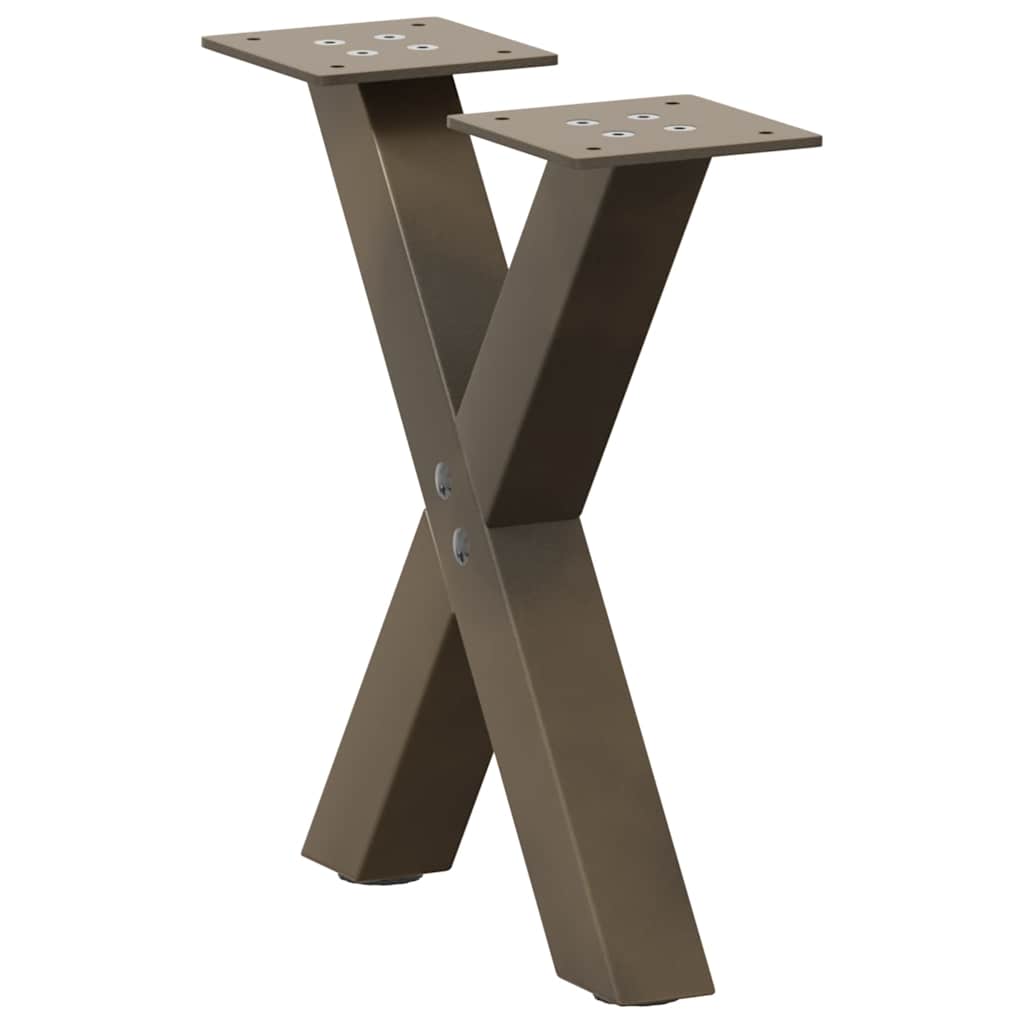 2 db X alakú natúr acél dohányzóasztal láb 30x(30-31) cm