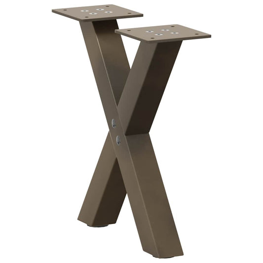 2 db X alakú natúr acél dohányzóasztal láb 30x(30-31) cm