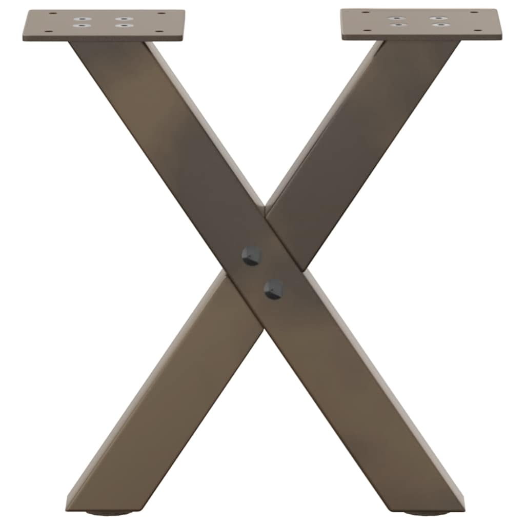 2 db X alakú natúr acél dohányzóasztal láb 30x(30-31) cm