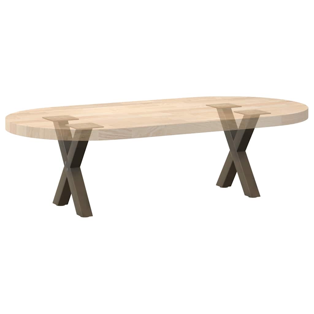 2 db X alakú natúr acél dohányzóasztal láb 30x(30-31) cm