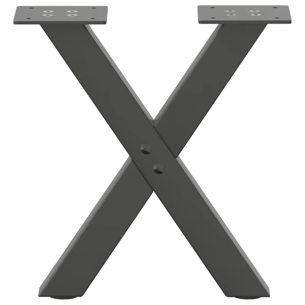2 db antracitszürke X-alakú acél dohányzóasztal láb 37x(30-31) cm