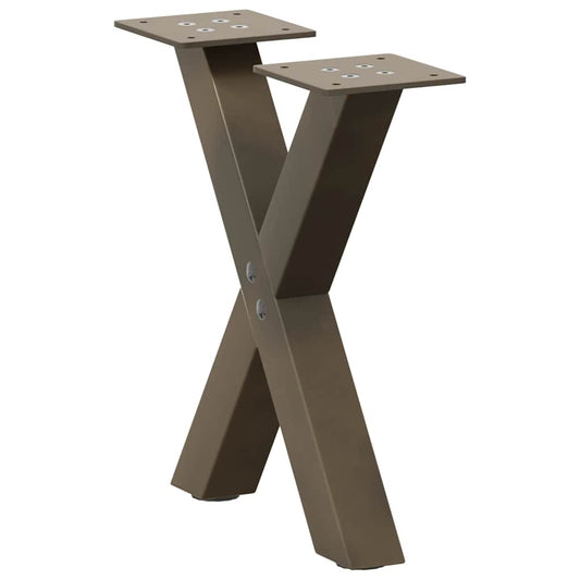 2 db X alakú natúr acél dohányzóasztal láb 37x(30-31) cm