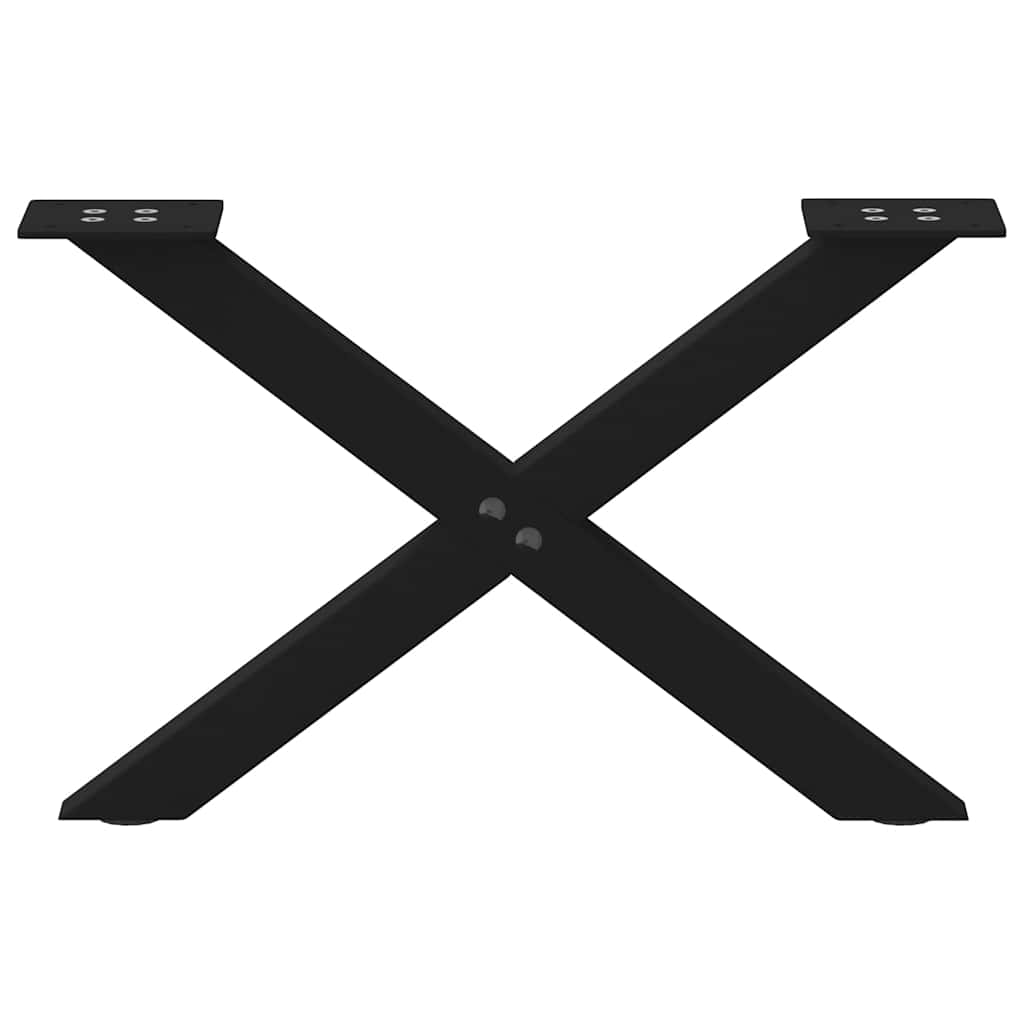 2 db fekete, X alakú acél dohányzóasztal láb 50 x (30-31) cm