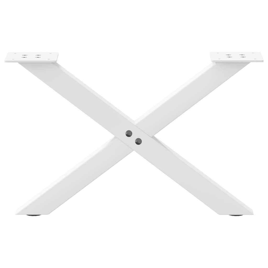 2 db fehér, X alakú acél dohányzóasztal láb 50 x (30-31) cm