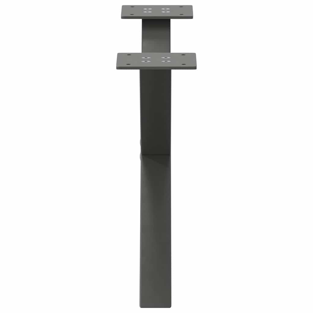 2 db antracitszürke X-alakú acél dohányzóasztal láb 50x(30-31) cm