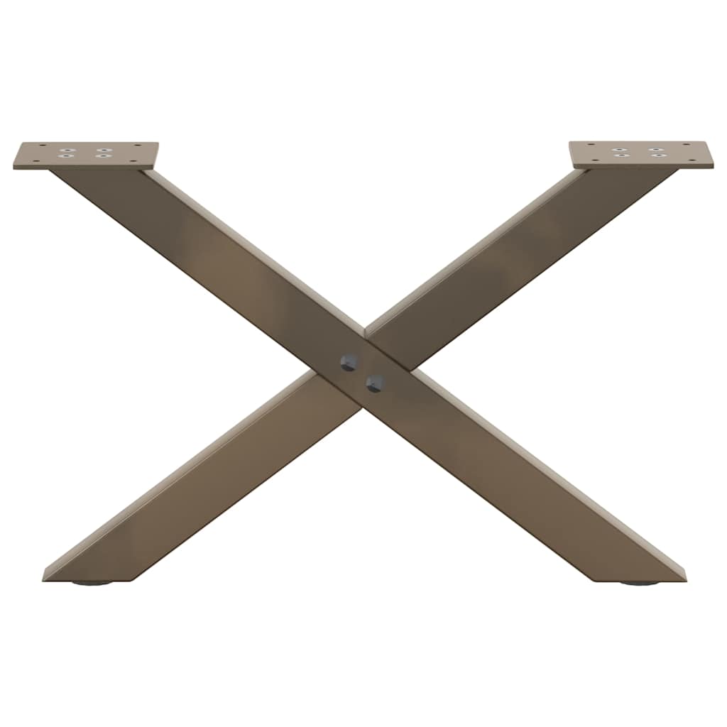 2 db X alakú natúr acél dohányzóasztal láb 50x(30-31) cm