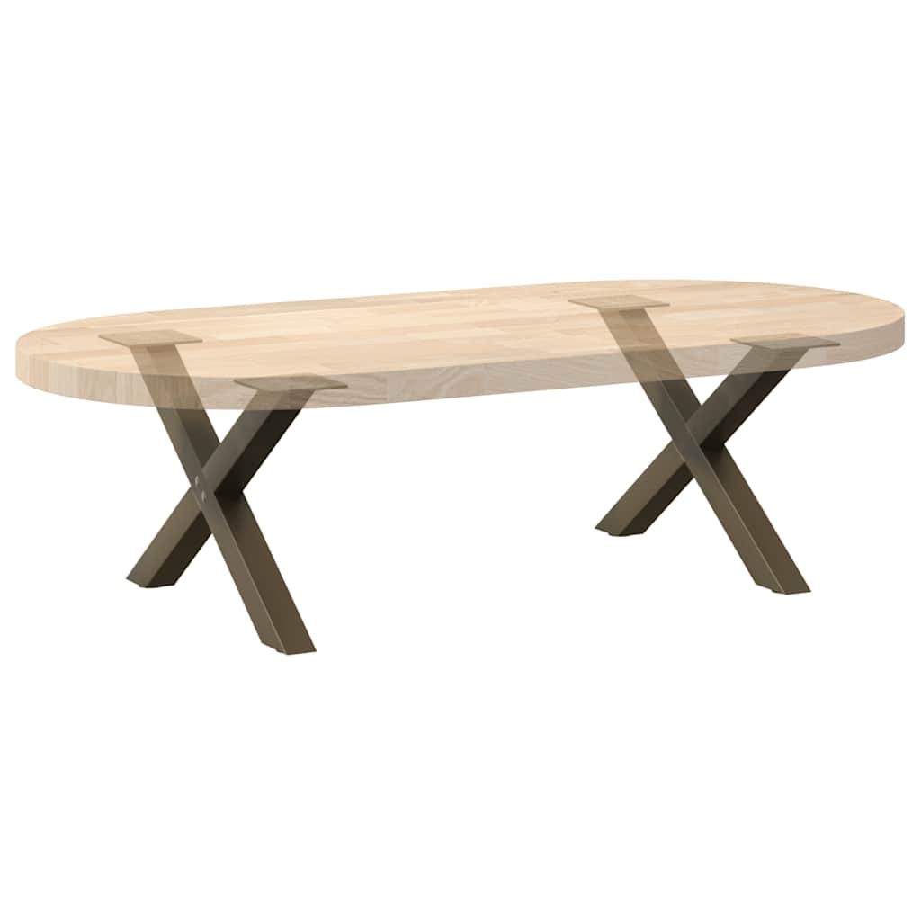 2 db X alakú natúr acél dohányzóasztal láb 50x(30-31) cm