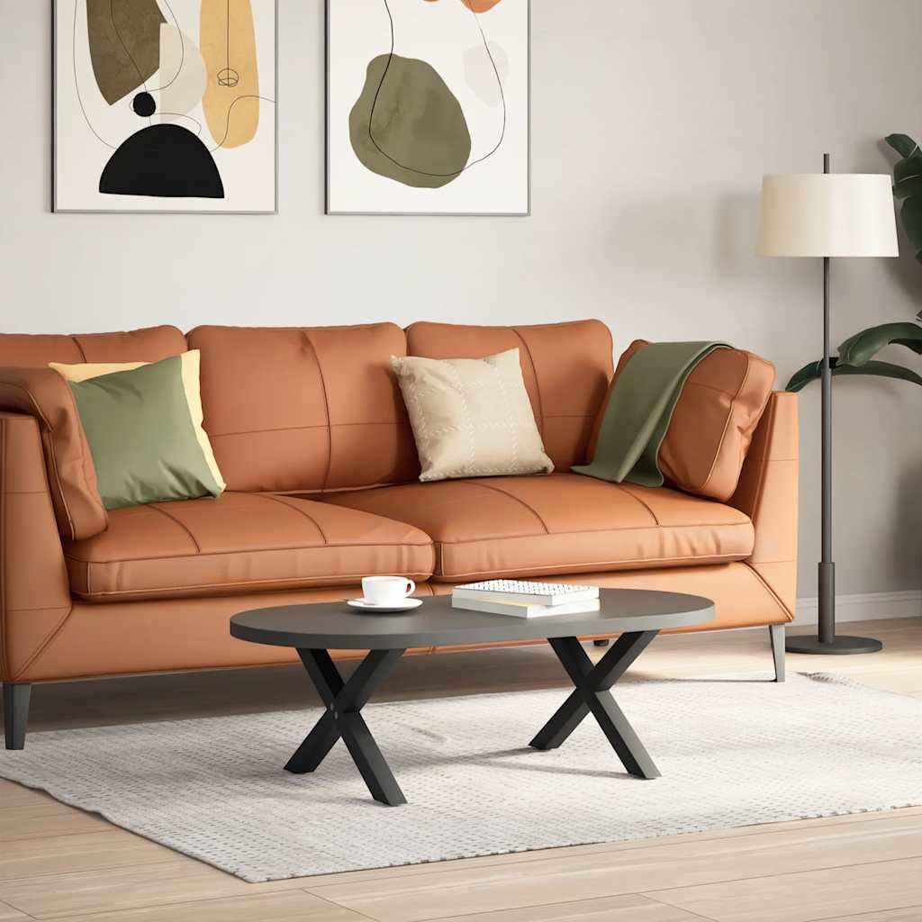 2 db fekete, X alakú acél dohányzóasztal láb 60 x (30-31) cm
