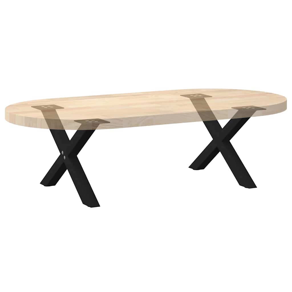 2 db fekete, X alakú acél dohányzóasztal láb 60 x (30-31) cm