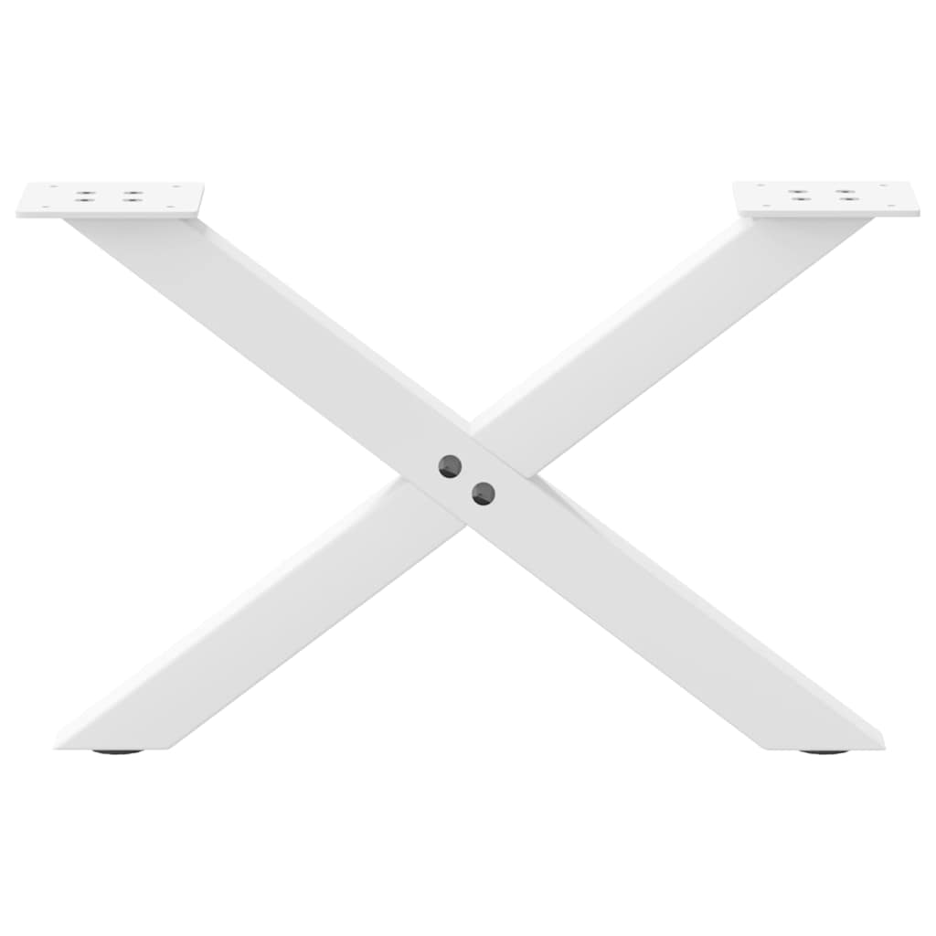 2 db fehér, X alakú acél dohányzóasztal láb 60 x (30-31) cm