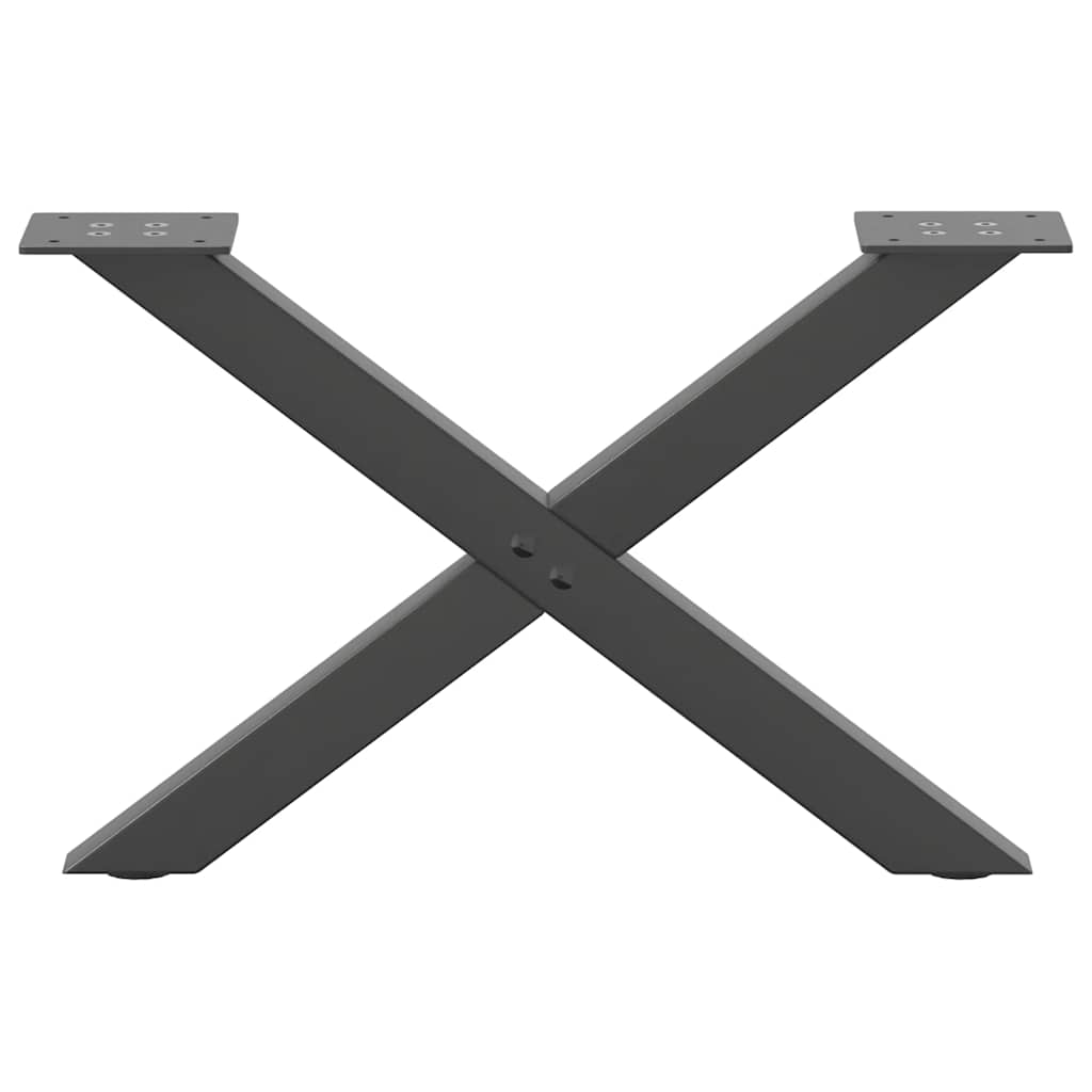 2 db antracitszürke X-alakú acél dohányzóasztal láb 60x(30-31) cm