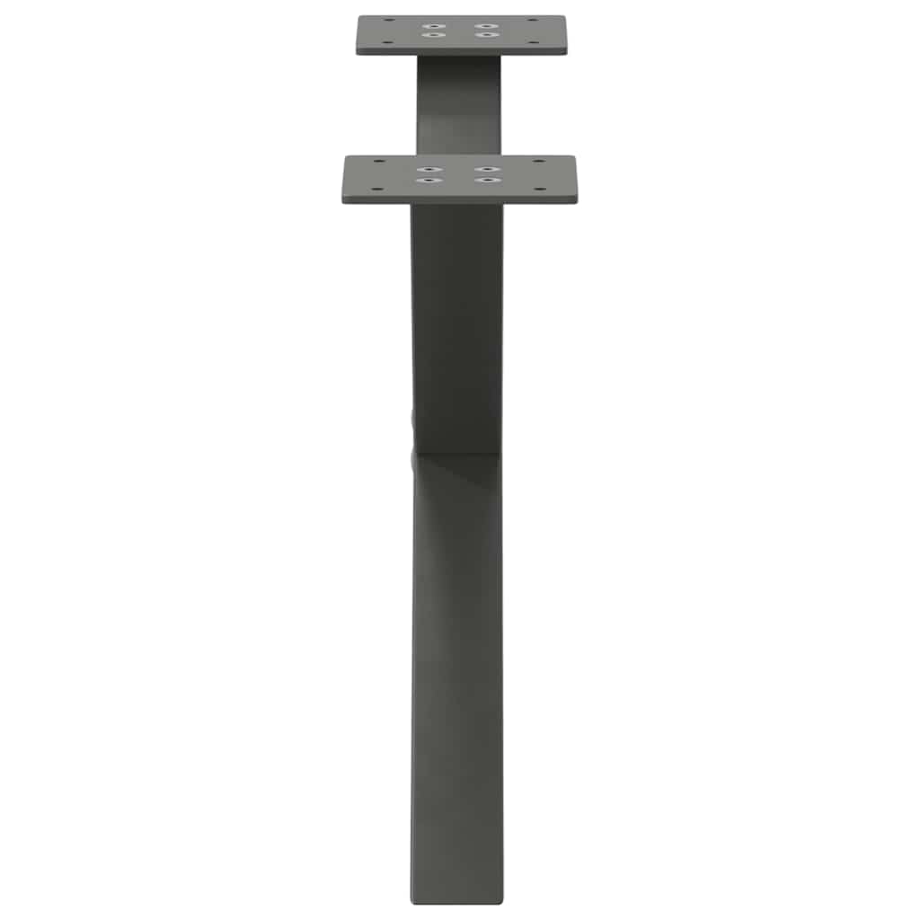 2 db antracitszürke X-alakú acél dohányzóasztal láb 60x(30-31) cm