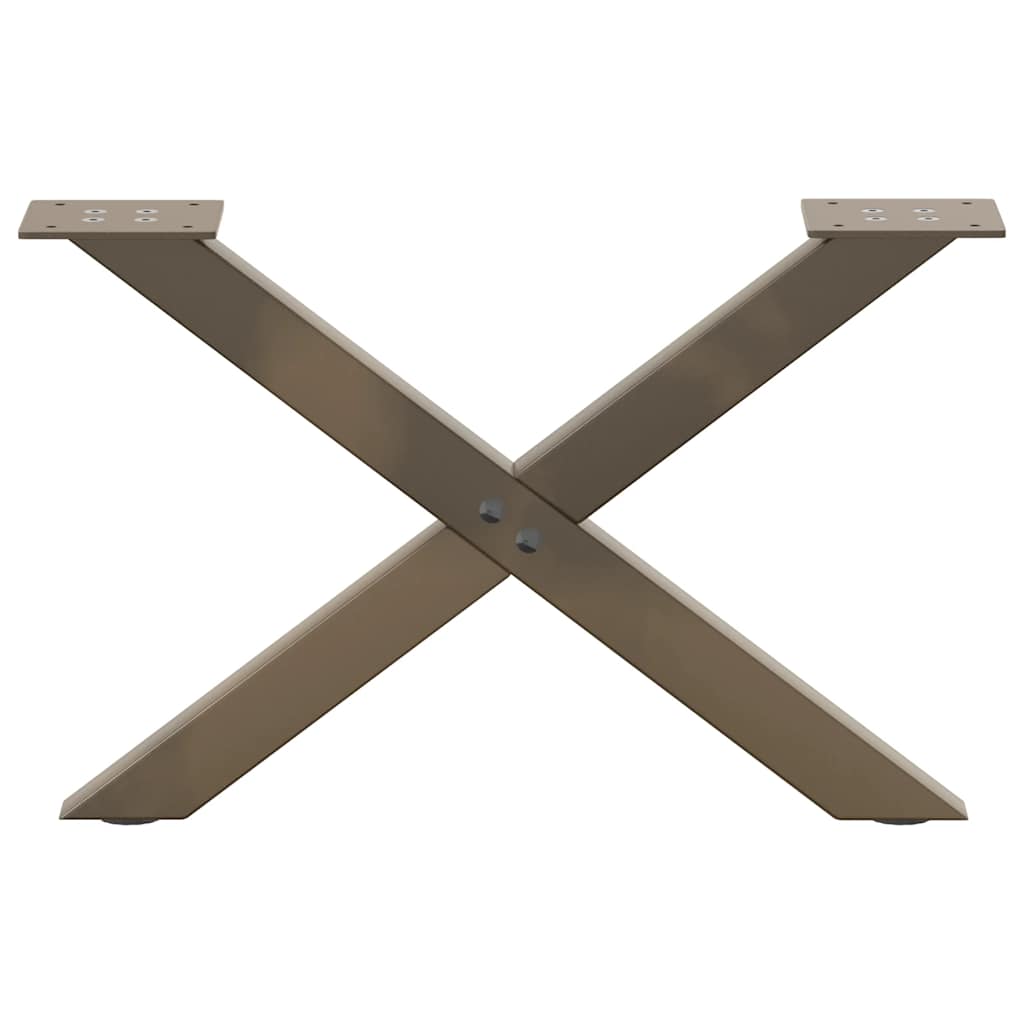 2 db X alakú natúr acél dohányzóasztal láb 60 x (30-31) cm