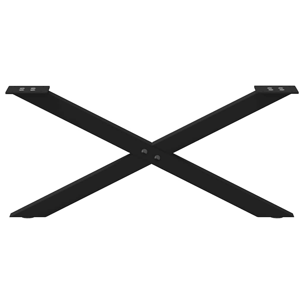 2 db fekete, X alakú acél dohányzóasztal láb 70 x (30-31) cm
