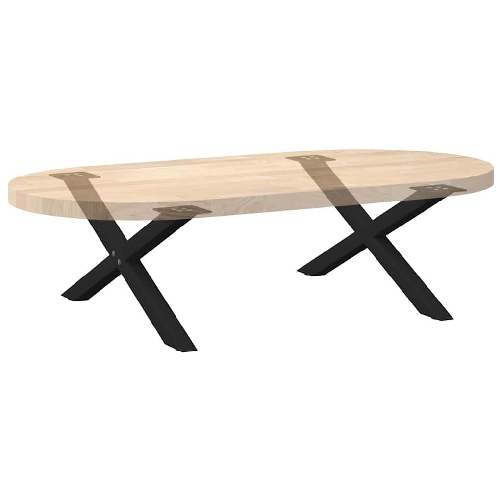 2 db fekete, X alakú acél dohányzóasztal láb 70 x (30-31) cm