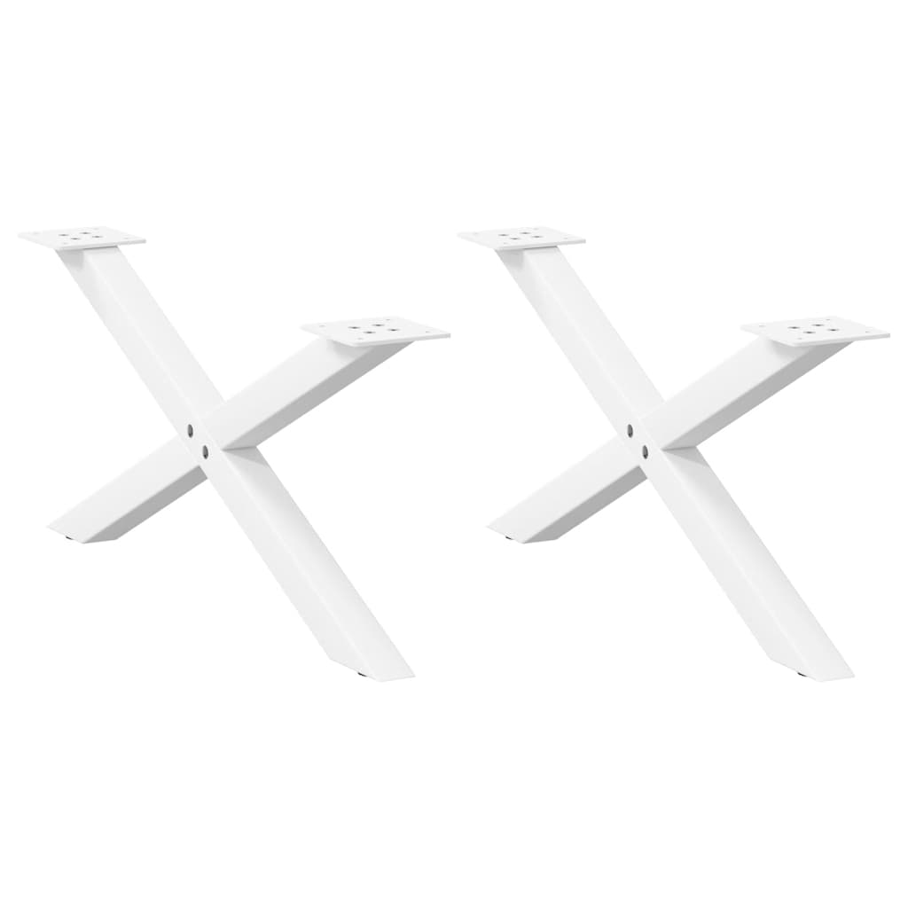 2 db fehér, X alakú dohányzóasztal láb 70 x (30-31) cm acél