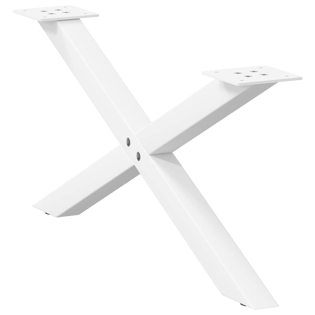 2 db fehér, X alakú dohányzóasztal láb 70 x (30-31) cm acél