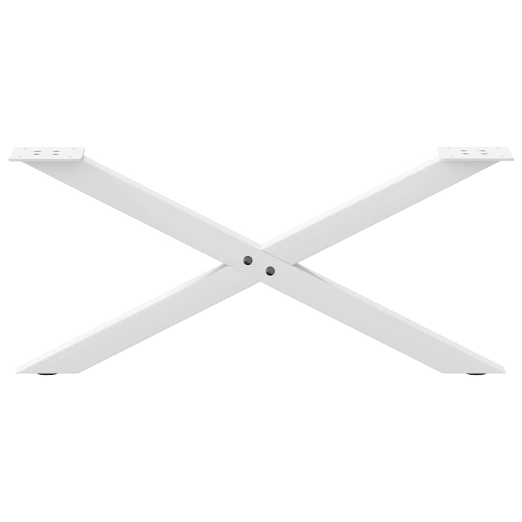 2 db fehér, X alakú dohányzóasztal láb 70 x (30-31) cm acél