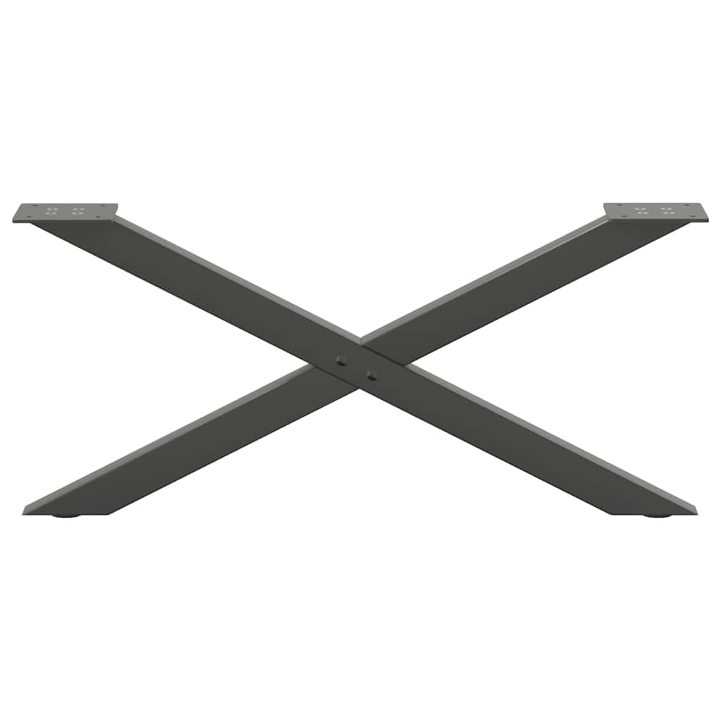 2 db antracitszürke X-alakú acél dohányzóasztal láb 70x(30-31) cm