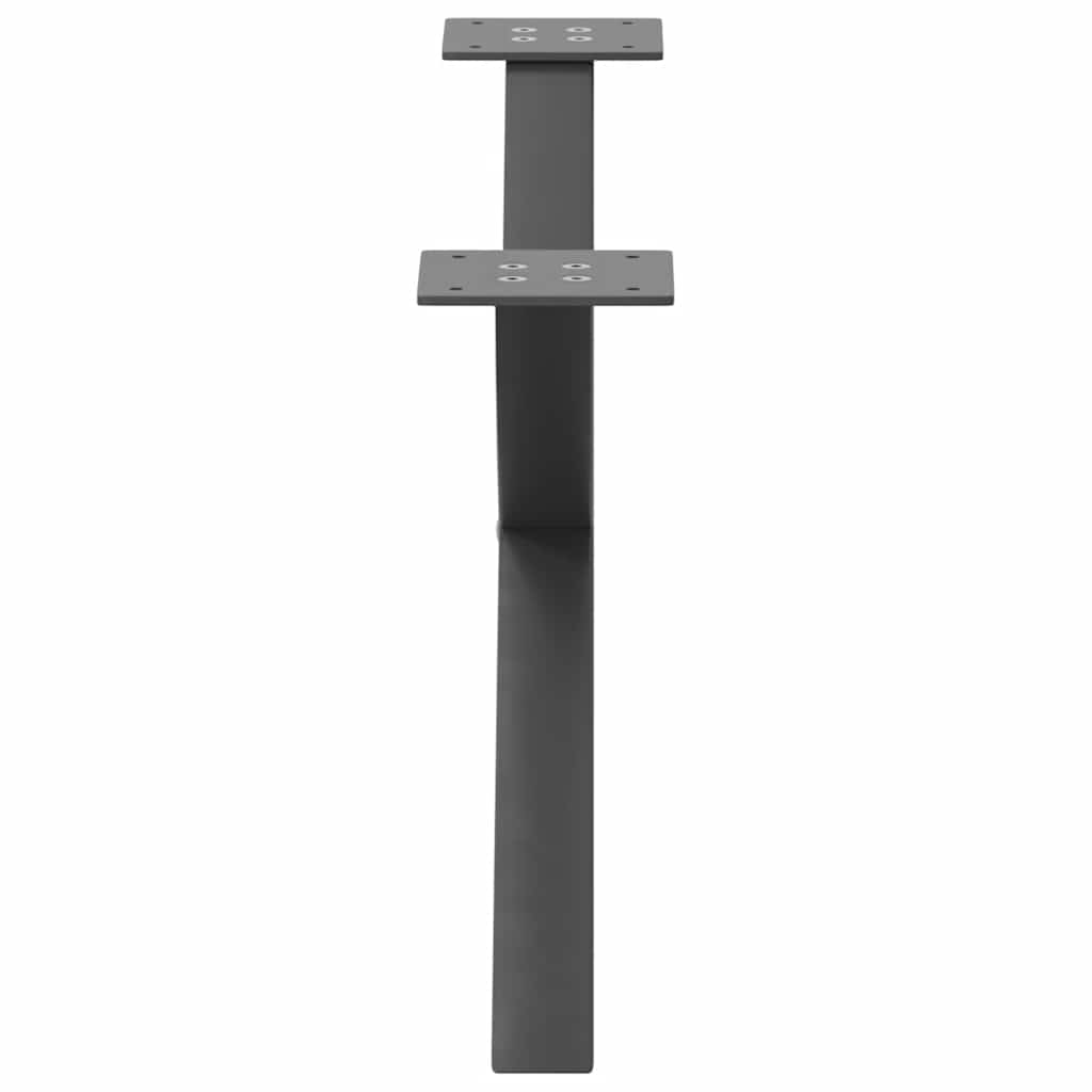 2 db antracitszürke X-alakú acél dohányzóasztal láb 70x(30-31) cm