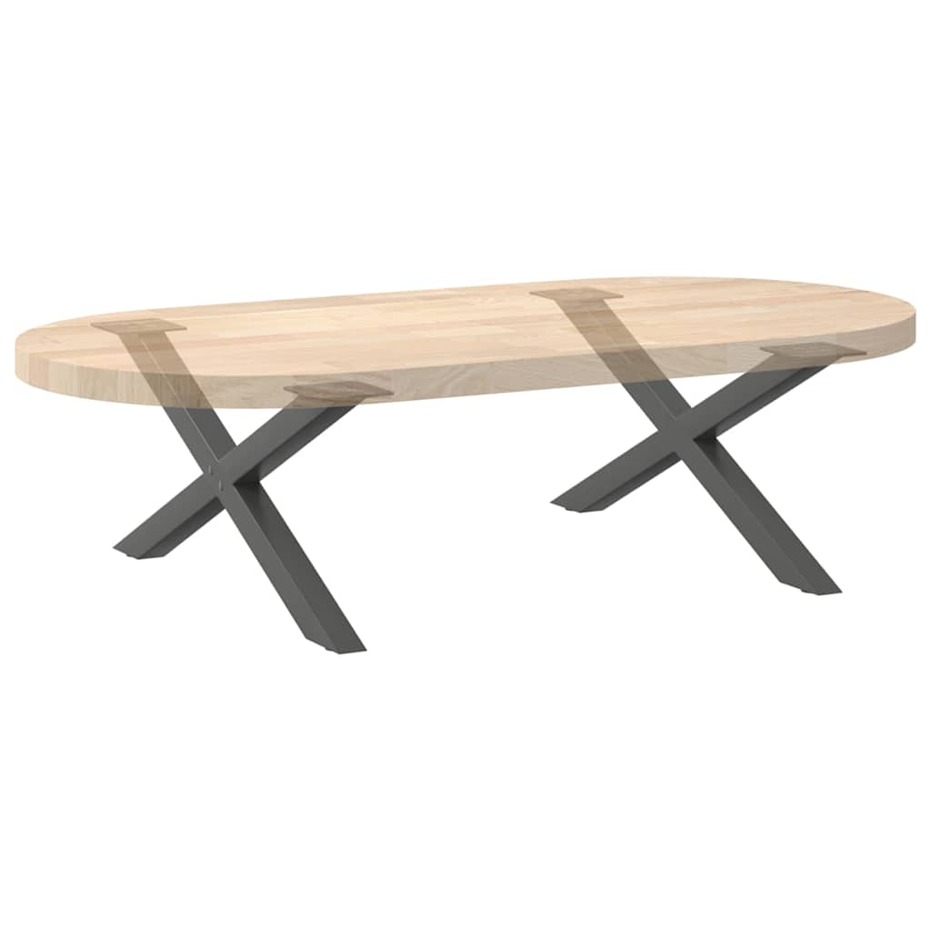 2 db antracitszürke X-alakú acél dohányzóasztal láb 70x(30-31) cm