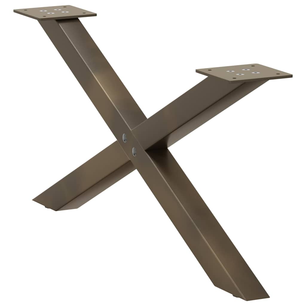 2 db X alakú natúr acél dohányzóasztal láb 70x(30-31) cm