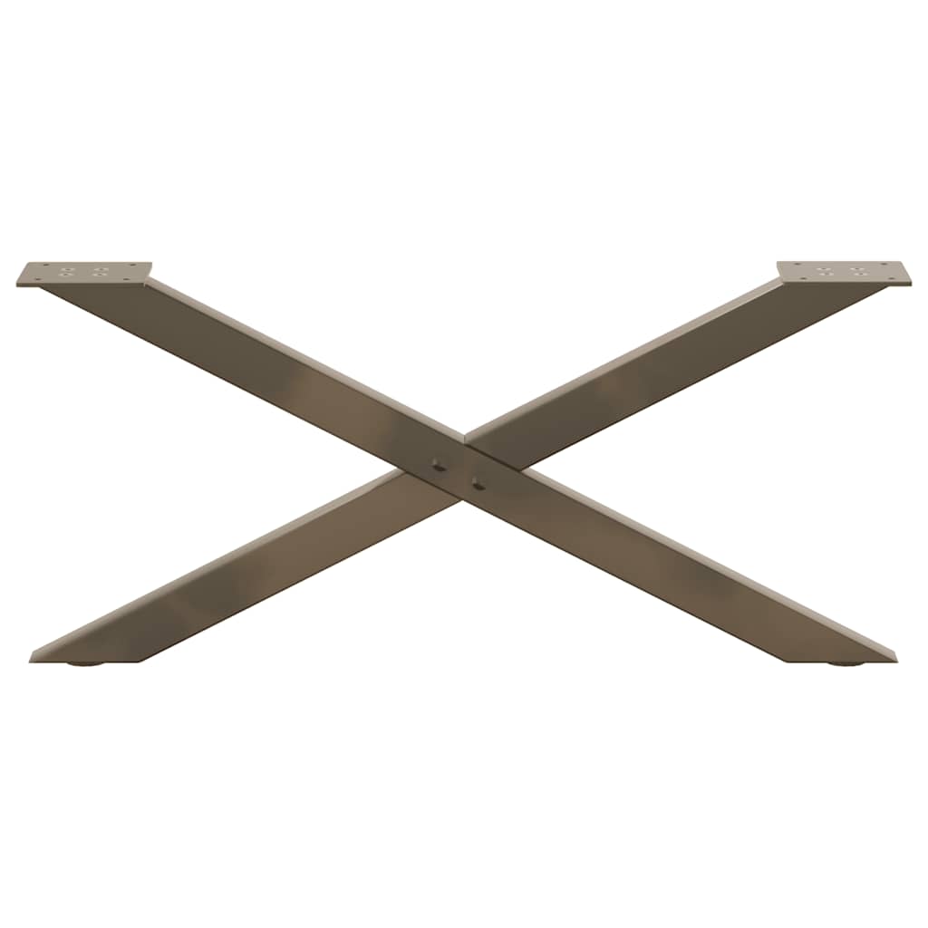 2 db X alakú natúr acél dohányzóasztal láb 70x(30-31) cm