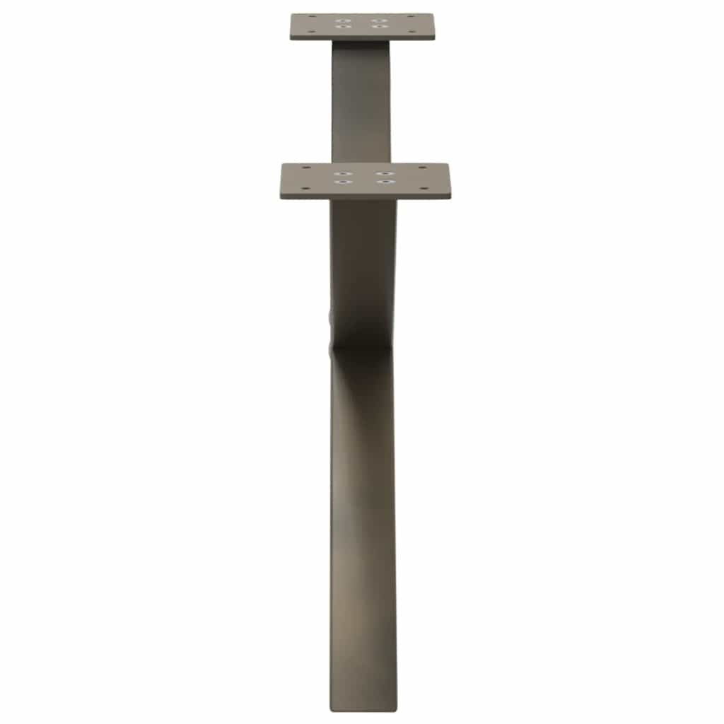 2 db X alakú natúr acél dohányzóasztal láb 70x(30-31) cm