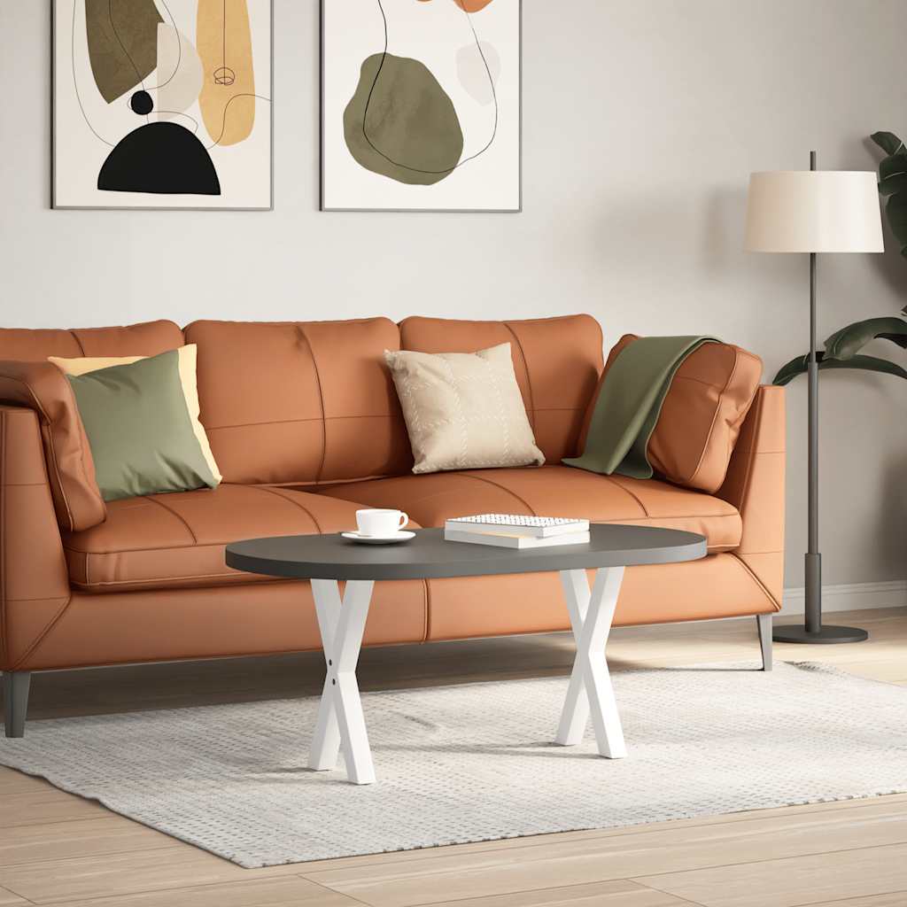 2 db fehér, X alakú dohányzóasztal láb, 38 x (42-43) cm, acél