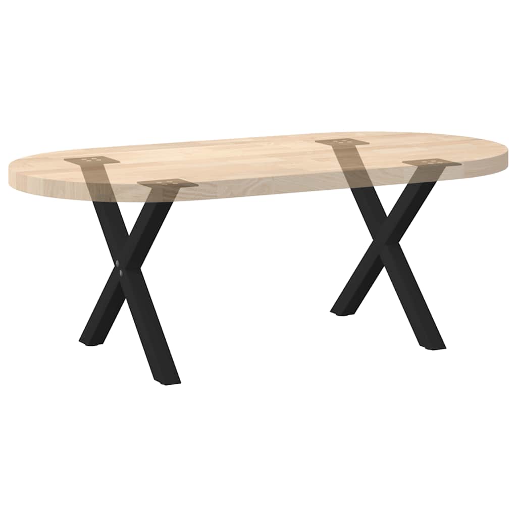 2 db fekete, X alakú acél dohányzóasztal láb 50 x (42-43) cm
