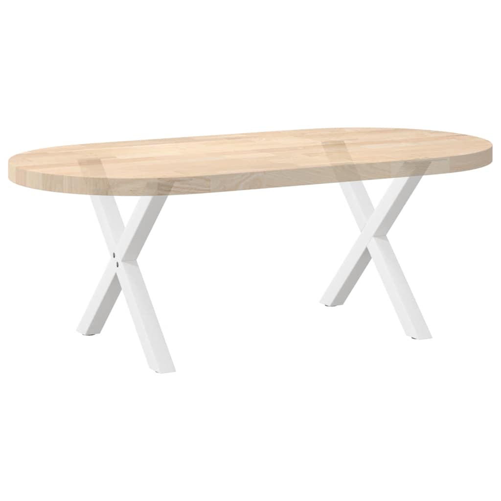 2 db fehér, X alakú acél dohányzóasztal láb 50 x (42-43) cm