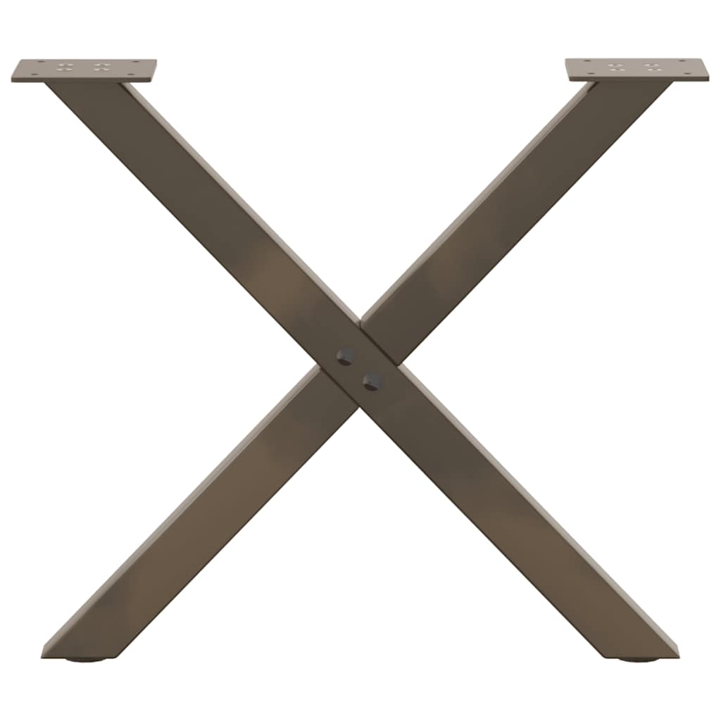 2 db X alakú natúr acél dohányzóasztal láb 50 x (42-43) cm