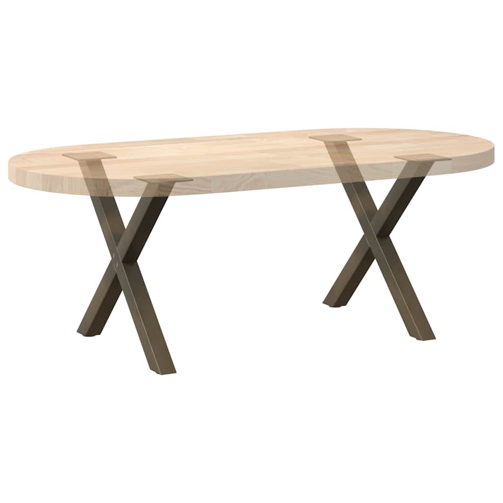 2 db X alakú natúr acél dohányzóasztal láb 50 x (42-43) cm