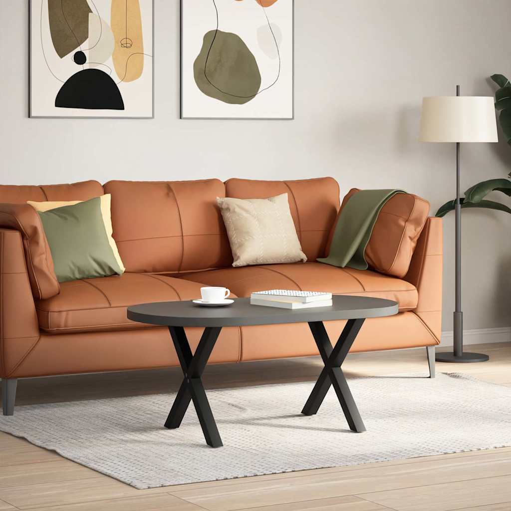 2 db fekete, X alakú acél dohányzóasztal láb 60 x (42-43) cm