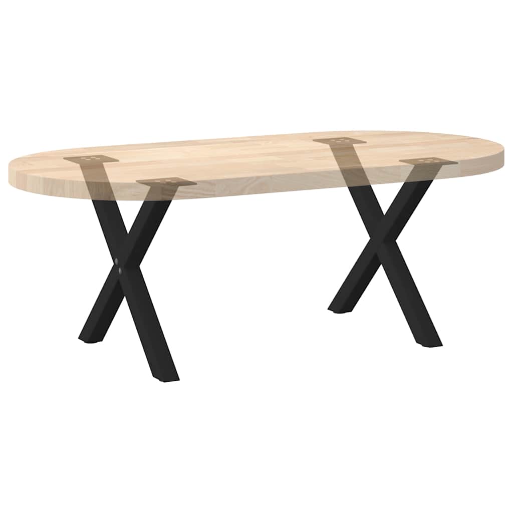 2 db fekete, X alakú acél dohányzóasztal láb 60 x (42-43) cm